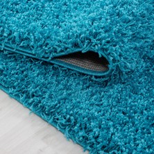 My Deco Carpet Soft Shaggy Halı Yüksek Tüylü Düz Turkuaz Mavi Rengi Çocuk Odası Oturma Odası Salon Mutfak Halısı