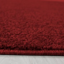 My Deco Carpet Modern Sade Kısa Havlı  Düz Renkli  Bordo Kırmızı Çocuk Odası Oturma Odası Salon Mutfak Halısı