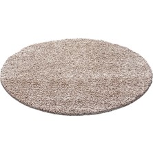 My Deco Carpet Yuvarlak Soft Shaggy Halıyüksek Tüylü Düz Bej Rengi Çocuk Odası Oturma Odası Salon Mutfak Halısı