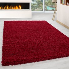 My Deco Carpet Soft Shaggy Halı Yüksek Tüylü Düz Kırmızı Renkli Çocuk Odası Oturma Odası Salon Mutfak Halısı