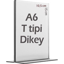 Best Ekran 10x15 cm A6 T-Tipi Dikey Şeffaf Pleksi Mika Föylük Menü Broşürlük Etiketlik