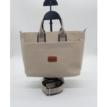 Blooms Bag Üç Gözlü, Kanvas Saplı, Su Geçirmez Buzi Kumaş Kadın El ve Omuz Çantası