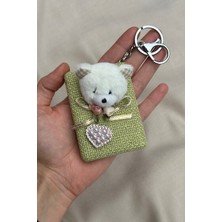 Yucelique Handmade Teddy Bear El/çanta Aynası Özellikli Premium Anahtarlık / Çanta Süsü (8cm x 6cm)