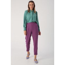 ALLDAY Koyu Mor-Beli Lastikli Havuc Pantolon