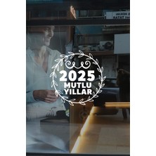 Mıgnatıs Yeni Yıla Özel 2025 Mutlu Yıllar Yazısı Taç Süslemesi ve Kar Tanesi Stickerları