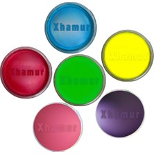 Xhamur Ev Yapımı,  Doğal Oyun Hamuru - Premium 6'lı Set (6X150GR) Kırmızı Sarı Mavi Yeşil Pembe Mor