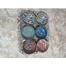 Silk Es Collections Otantik Desenli 6'lı Çerezlik,kahvaltılık ve İkramlık Metal Sunum Kase Takımı