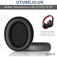 Novstrap Anker Soundcore Life Q10 Q10 Bt ile Uyumlu Kulaklık Pedi Süngeri Yastığı