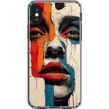 Dali Design Apple iPhone Xs Uyumlu Şeffaf Kılıf Tablo Tasarımlı