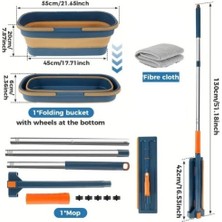 Katlanabilir Temizlik Mopu ve Tekerlekli Kova Seti