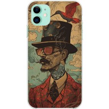 Dali Design Apple iPhone 11 Uyumlu Şeffaf Kılıf Fötr Tasarımlı