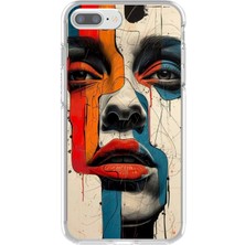Dali Design Apple iPhone 8 Plus Uyumlu Şeffaf Kılıf Tablo Tasarımlı