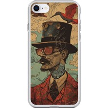 Dali Design Apple iPhone 6s Uyumlu Şeffaf Kılıf Fötr Tasarımlı