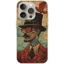 Dali Design Apple iPhone 14 Pro Max Uyumlu Şeffaf Kılıf Fötr Tasarımlı