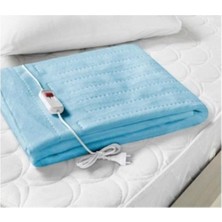 Mediterian İki Kişilik Elektrikli Battaniye 120x160 cm, Pamuklu, Rahat ve Sıcak Tutucu Gri Renk