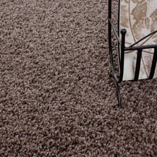 My Deco Carpet Soft Shaggy Halı Yüksek Tüylü Düz Sütlü Kahve Rengi Çocuk Odası Oturma Odası Salon Mutfak Halı