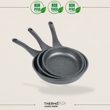 ThermoAD Tava seti 3 Parça - 20cm-24cm-28cm Gri