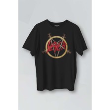 Kendim Seçtim Siyah T-Shirt Slayer Metal Music Guitar Gitar Baskılı Unisex Tişört