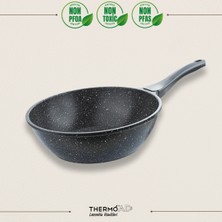 ThermoAD | Wok Tava | Granit Kaplama | 28 cm | Gri