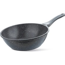 ThermoAD | Wok Tava | Granit Kaplama | 28 cm | Gri