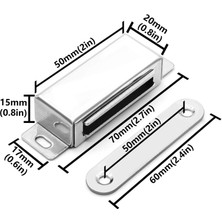 Motorobit Mıknatıslı Metal Mobilya Kapak Kilidi 50X21X14MM