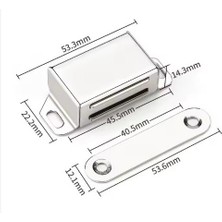 Motorobit Mıknatıslı Metal Mobilya Kapak Kilidi 36X24X14MM - Krom