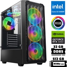 Xaser XSR956 I5 14400F 32GB Ddr5 Ram 512GB M.2 Nvme SSD 12GB RTX3060 Oyuncu Tavsiye Sistem