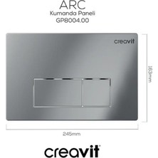Creavit Arc Parlak Krom Kaplama Kumanda Paneli