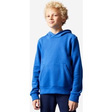 Domyos Çocuk Mavi Pamuklu Kapüşonlu Sweatshirt
