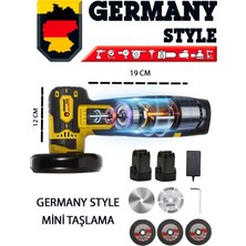 Germany Style ALMAN-MS365 Çift Akülü Açılı Şarjlı Avuç Taşlama Demir Kesme 75MM