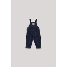 GB Baby Bg Store Erkek Bebek Lacivert Salopet Örme Kumaş Kısa Kol Kare Yaka Tasarım
