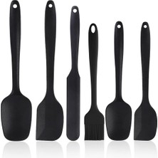 EW's Kitchenware 6 Lı Siyah Isıya Dayanıklı Yanmaz Yapışmaz Silikon Mutfak Seti