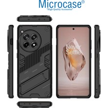 Microcase Oneplus 12R / Oneplus Ace 3 Matrix Serisi Armor Standlı Perfect Koruma Kılıf - Siyah AL3416