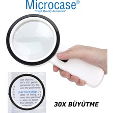 Microcase 90MM 30X Hd 12 LED Işık Aydınlatmalı El Tipi Büyüteç -AL4610