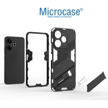 Microcase Xiaomi Redmi 13 Matrix Serisi Armor Standlı Perfect Koruma Kılıf - Siyah AL3416