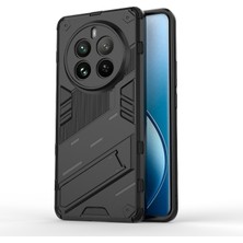 Microcase Realme 12 Pro Matrix Serisi Armor Standlı Perfect Koruma Kılıf - Siyah AL3416