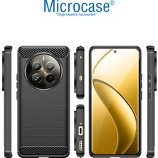 Microcase Realme 12 Pro Brushed Carbon Fiber Silikon Kılıf - Siyah AL3332