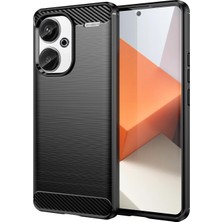 Microcase Xiaomi Redmi 13 4g Brushed Carbon Fiber Silikon Kılıf - Siyah AL3332