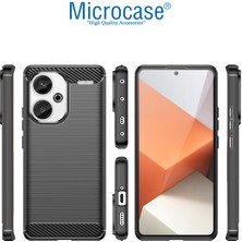 Microcase Xiaomi Redmi 13 4g Brushed Carbon Fiber Silikon Kılıf - Siyah AL3332