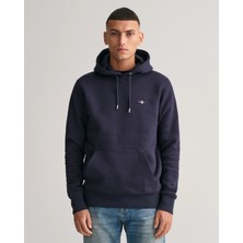 Erkek Regular Fit Kapüşonlu Sweatshirt-Lacivert