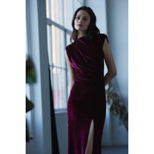 Babokah Drapeli Kadife Elbise