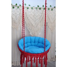 Altınoluk Hamak Makrome Relax Salıncak ( Kırmızı ) Minderli
