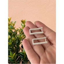 BerCio Store 925 Ayar Büyük Taşlı Baget Küpe