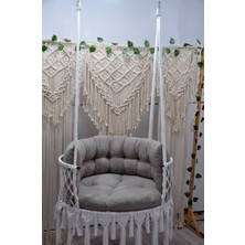 Altınoluk Hamak Makrome 80 Lik Salıncak ( Beyaz) Sırt Minderli