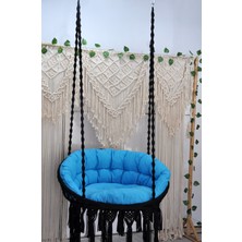 Altınoluk Hamak Makrome Relax Salıncak ( Siyah ) Minderli