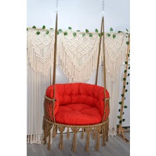 Altınoluk Hamak Makrome 80 Lik Salıncak (Kahve) Sırt Minderli