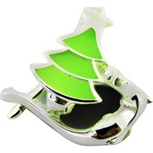 BerCio Store 925 Ayar Gümüş Yılbaşı Çam Ağacı Yeşil Küpe