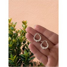 BerCio Store 925 Ayar Ince Desenli Ay Küpe