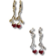 BerCio Store 925 Ayar Gümüş Gül Küpe
