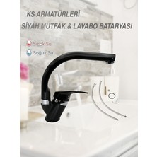 Kevser Mutfak Lavabo Kug Bataryası L Boru Siyah